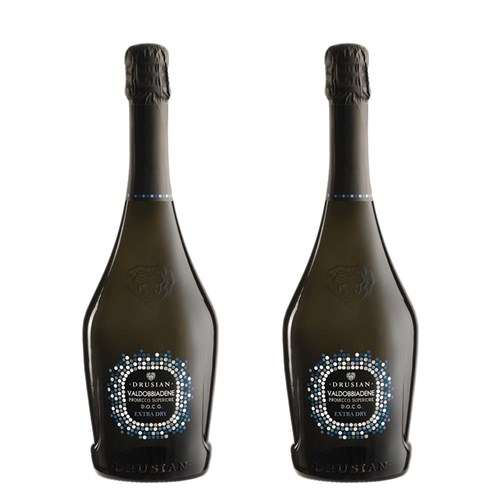 Drusian Valdobbiadene Prosecco Superiore D.O.C.G. Extra Dry 75cl Duo Gift Set
